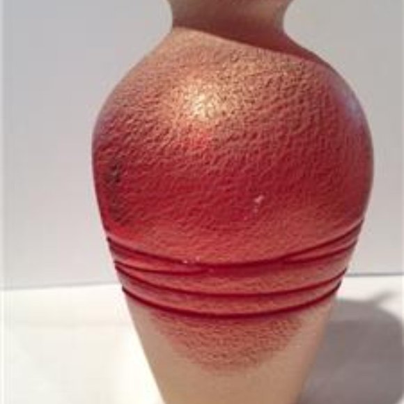 Mouth Blown Red Fire Perfume Bottle J75 NEW - Picture 5 of 8